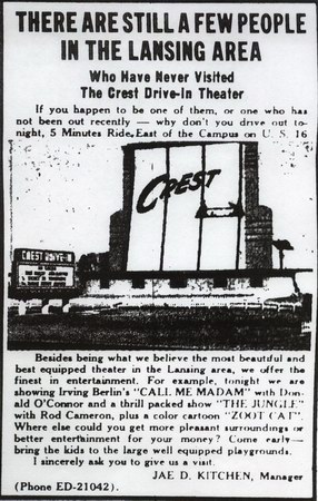 Crest Drive-In Theatre - Old Ad Rg (newer photo)